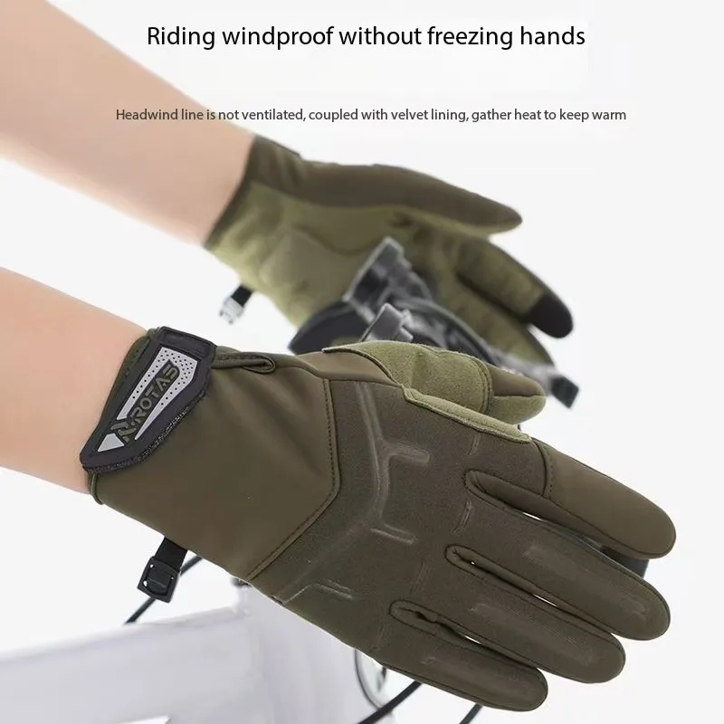 Winter Cycling Wind and Waterproof Men and Women Antifreeze Long Finger Non-slip Touch Screen Protective Tactical Gloves Sport