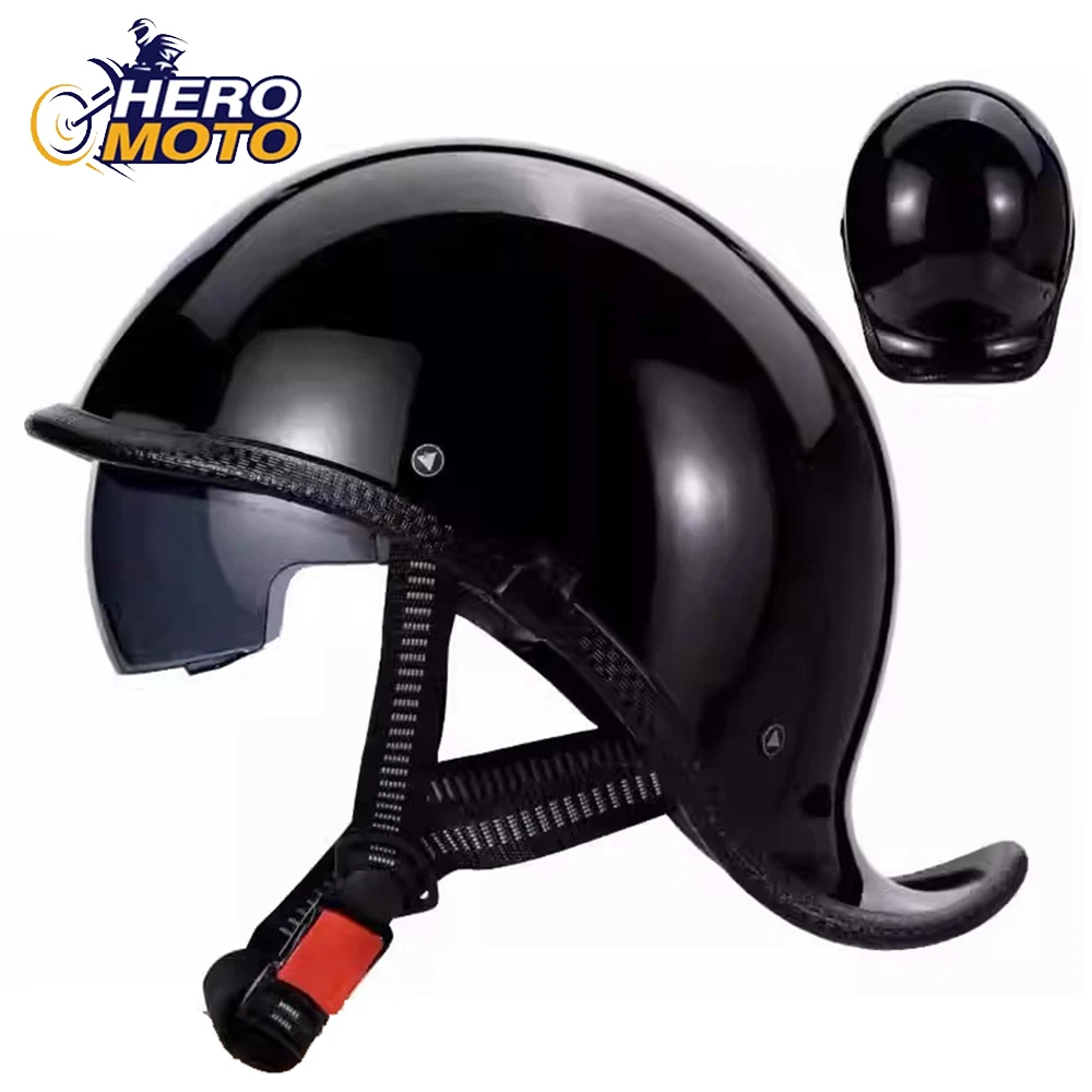 

Retro Motorcycle Helmet Summer Moto Half Face Helmets Windshield HD Visors Capacete De Moto Helmet Scooter Casco Cycling Helmet