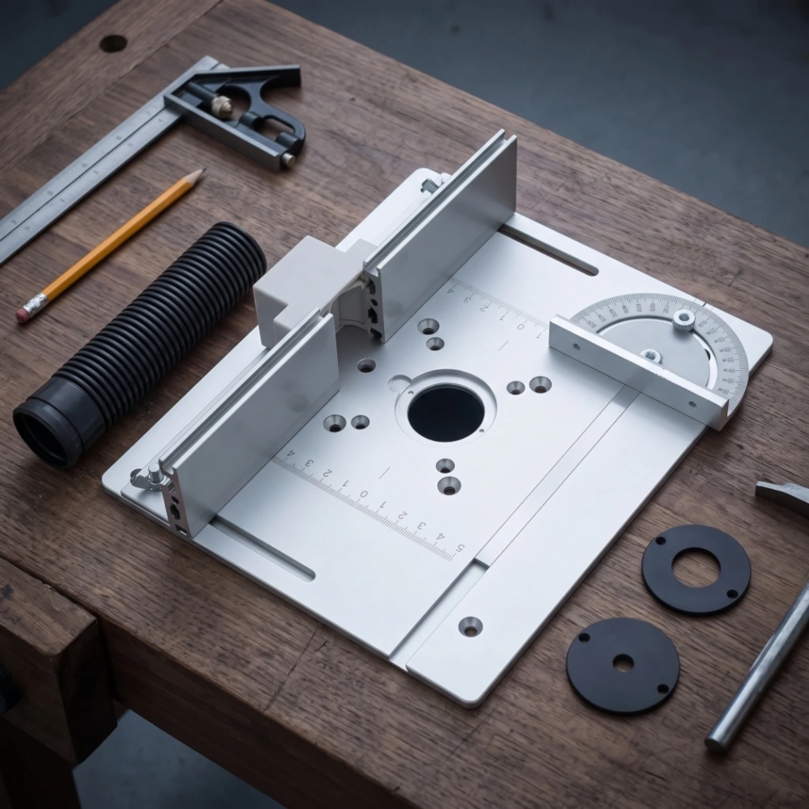 Aluminum Router Table Insert Plate Adjustable Router Table Insert Plate Compatible Pre-Drilled for Woodworkers, Woodworking