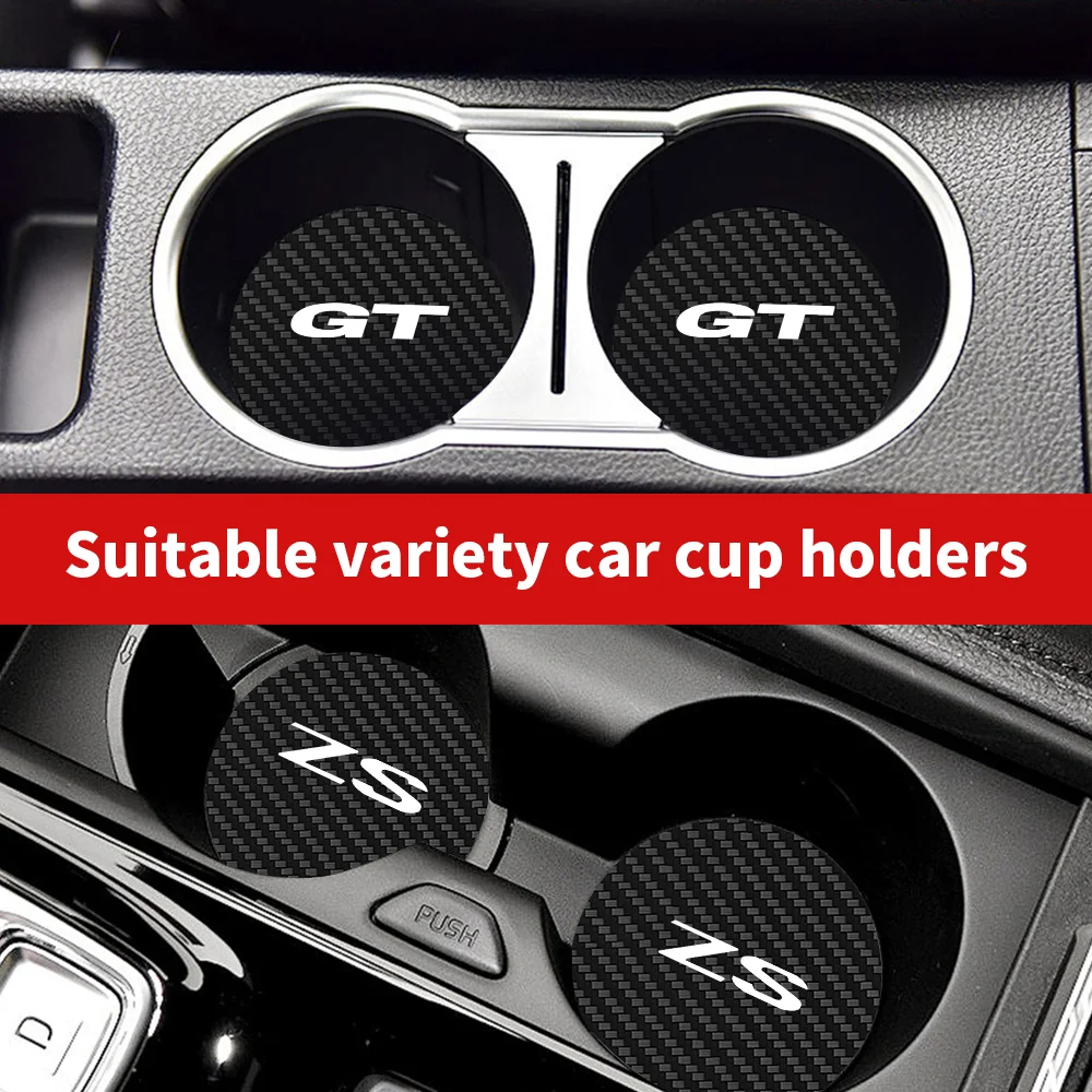 Car Cup Slot Non-Slip Mat Carbon Fiber Coaster Water Cup Holder Protection Pad Accessories For MG GT HECTOR MG3 MG5 MG7 HS ZS