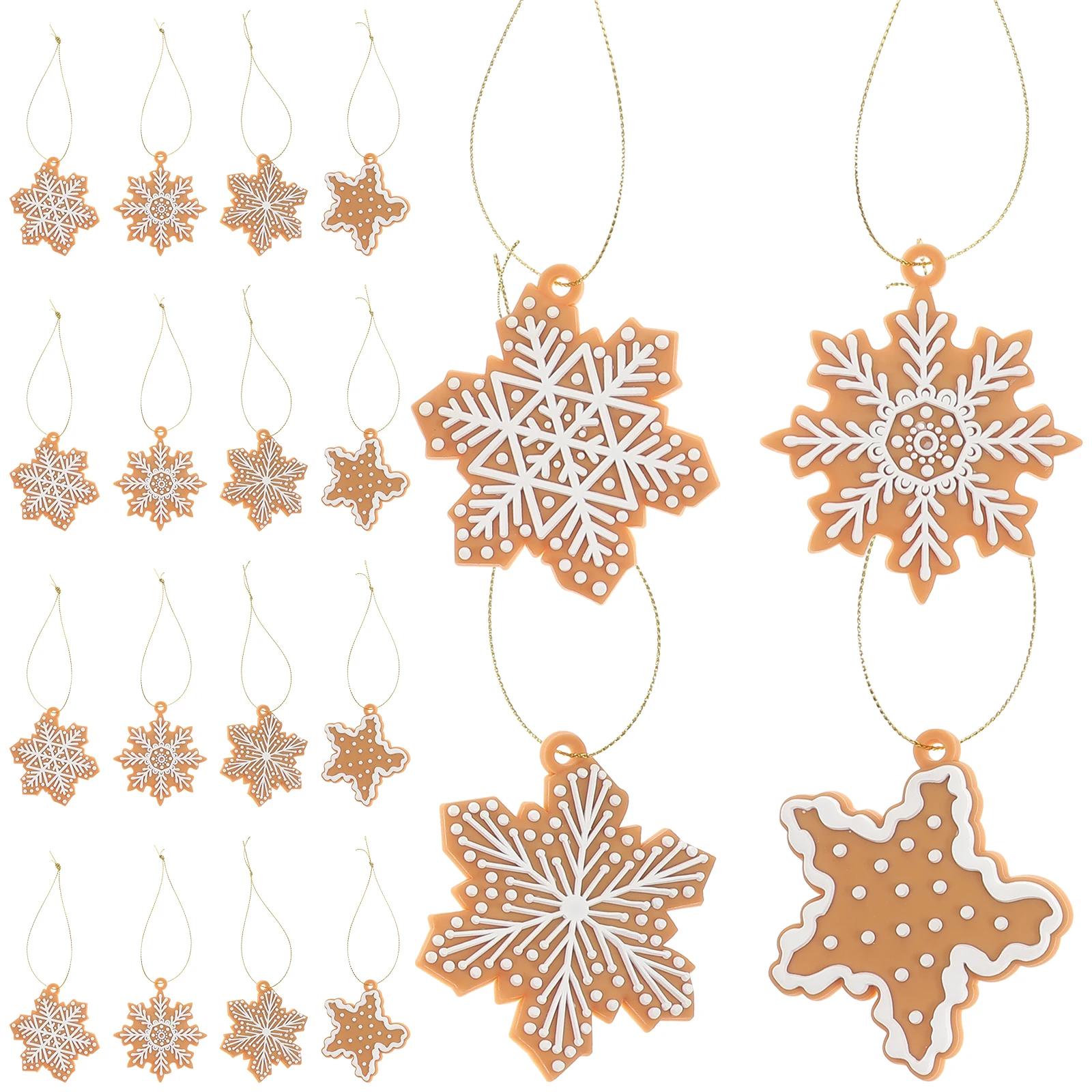 

20 Pcs Snowflake Ornaments Christmas Gingerbread Tree Party Hangings Decor Snowflakes Household