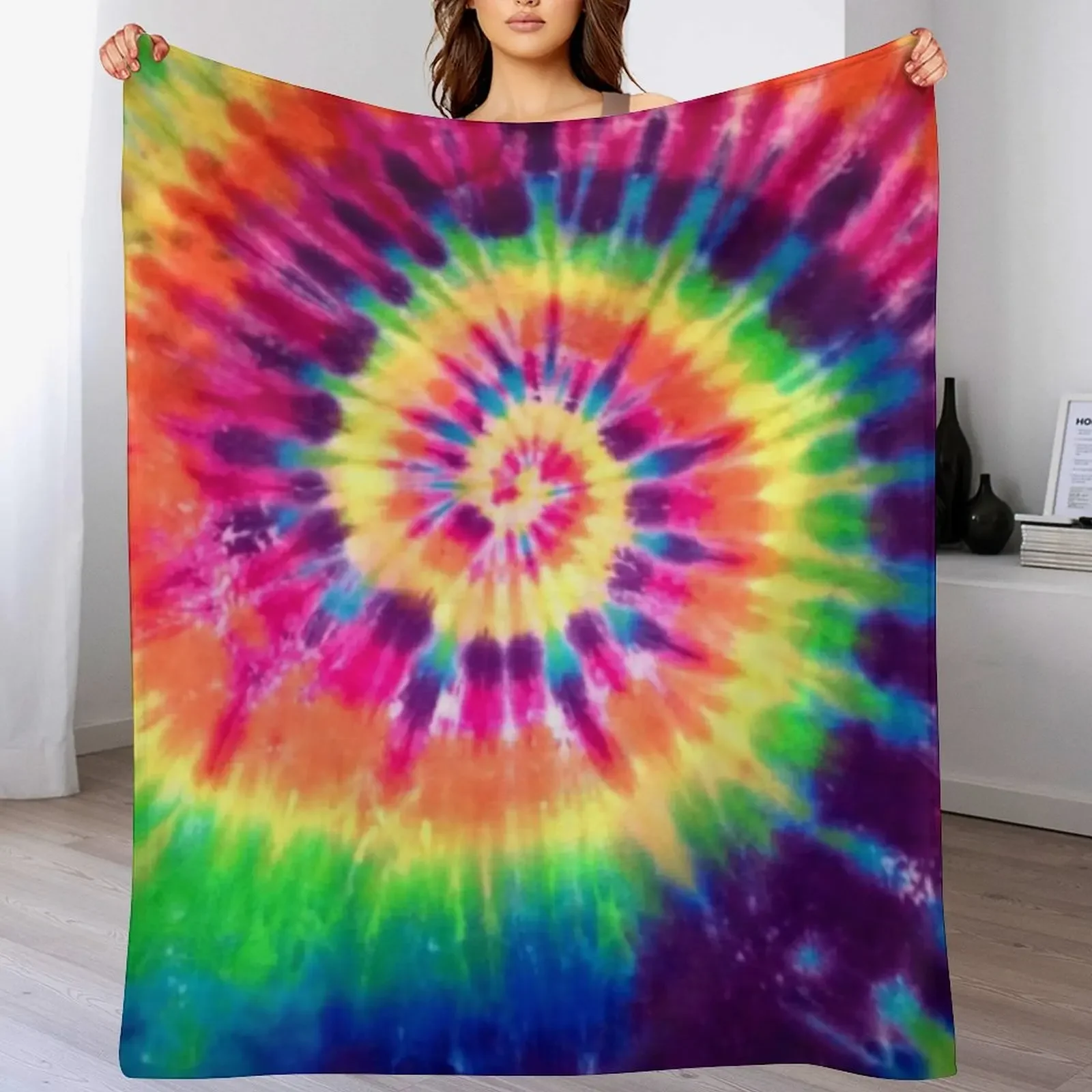 

Tie Dye Throw Blanket Color Fast Cozy Throw Blanket