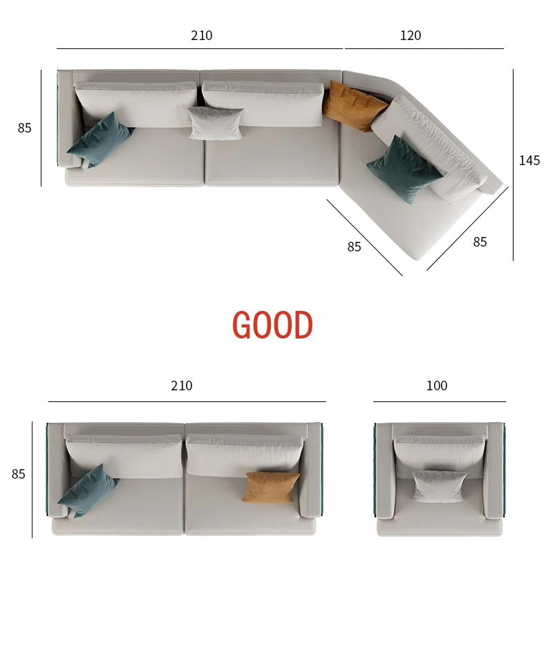 Итальянский минималистичный полноразмерный кожаный диван, первый слой из воловьей кожи, Новая высококачественная гостиная на три или четыре места