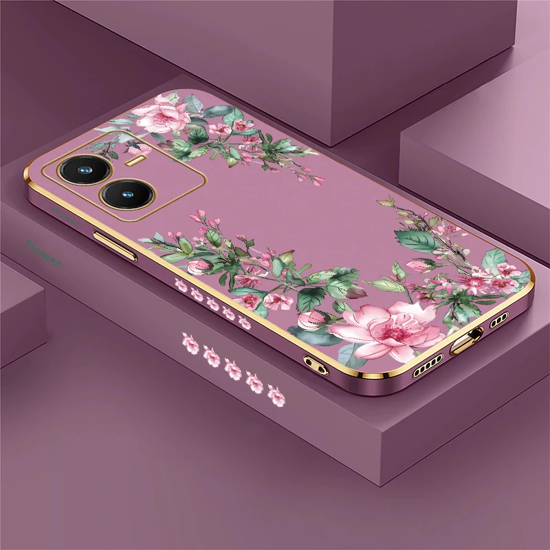 Fashion Silicone Soft Phone Case For Vivo S18 S12 S10E S1 Pro S17 Pro S16E S15E Shockproof Protective Flower Butterfly Cover