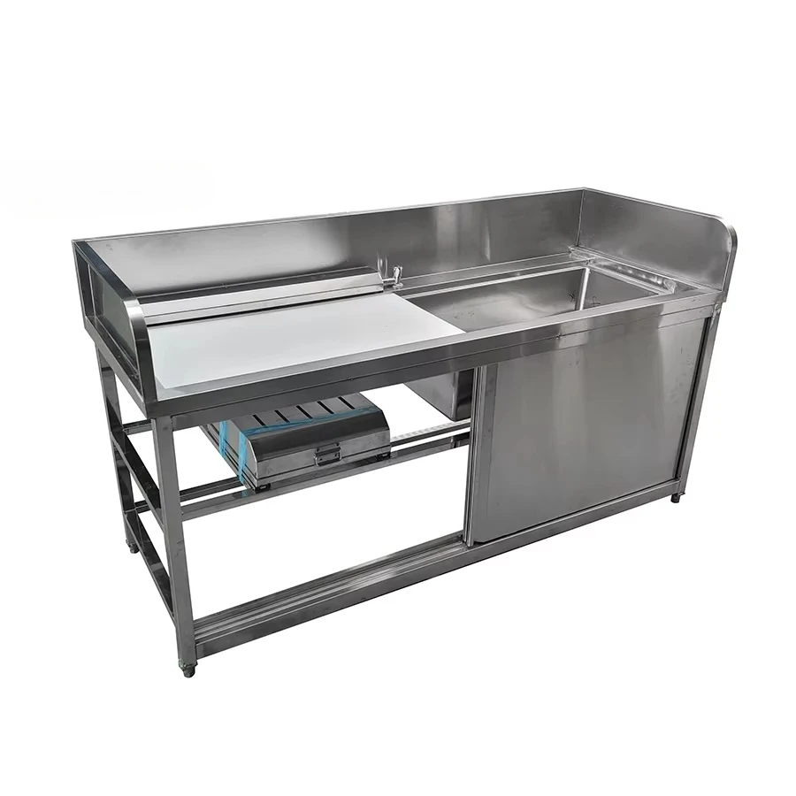 Commercial Kitchen Steel Fabrication Industrial Laundry Work Station Supermarket Equipment Stainless Steel Fish Work Station