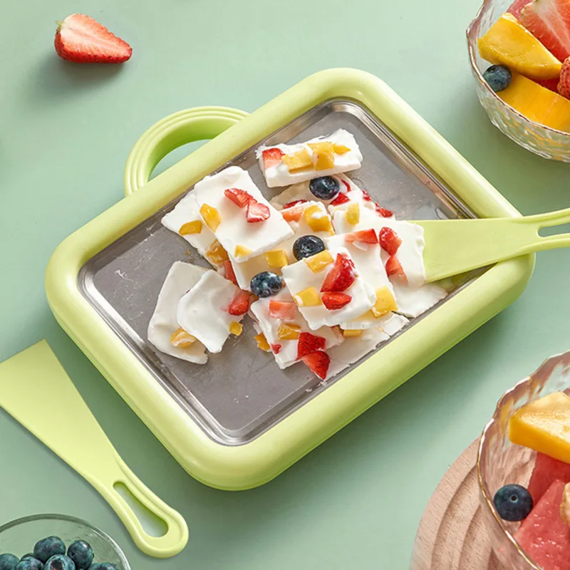 

Бытовая ручная машина для приготовления замороженного йогурта, маленькая машина для мороженого, неэлектрическая машина для приготовления рулетов для льда для детей, домашние летние десерты