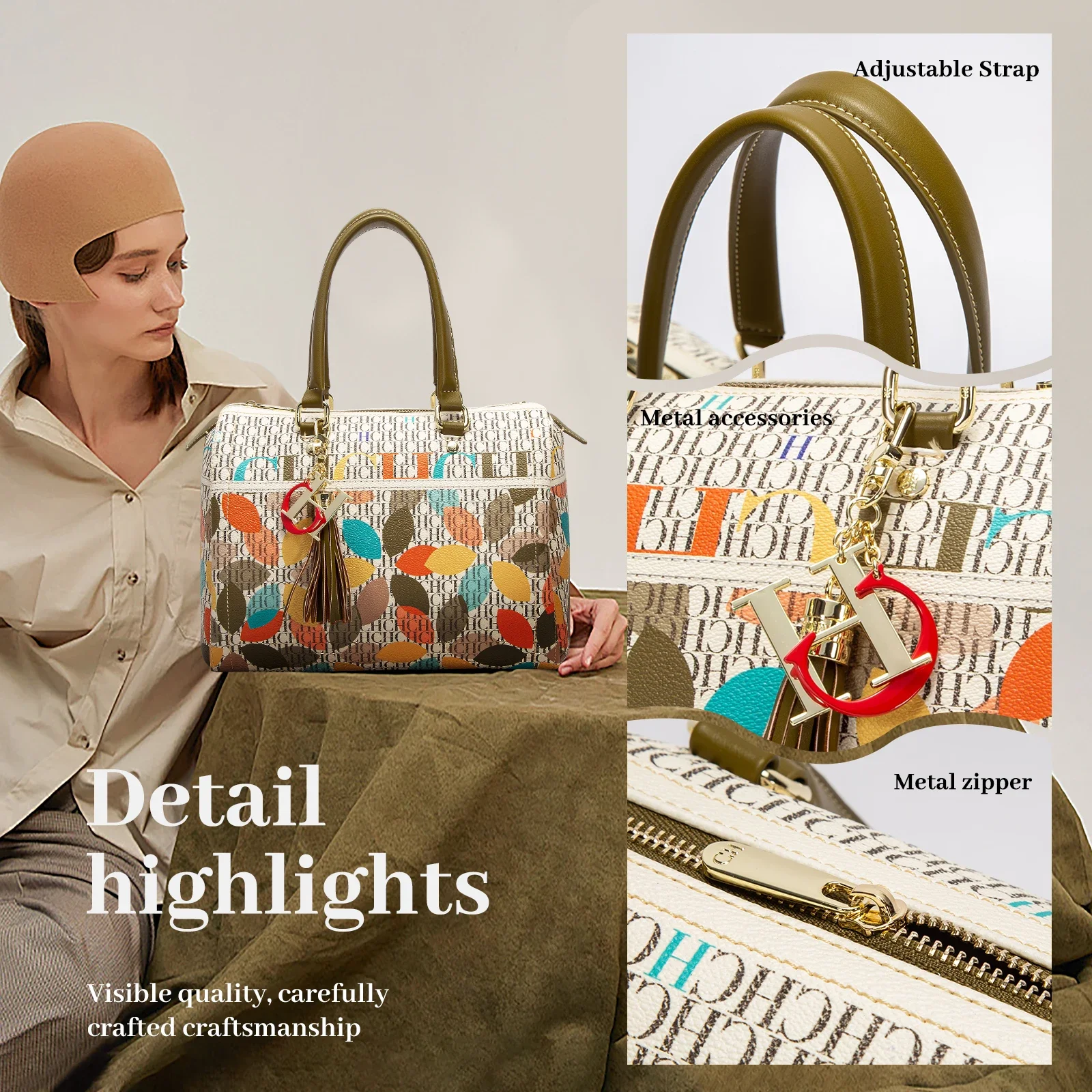 

Colorful Print Design Spacious New-Style Women's Tote Bag Unique Prints Fashionable Women's Clutch Bag