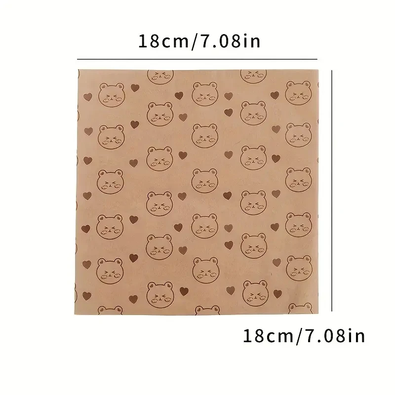 100Pcs/200Pcs Bear/Large Bear Paper Liners, Oil-Proof Baking Sandwich Wax Paper, Suitable for Deli Shops, Sandwich Packaging, Pizza, Burgers and Bread view 4