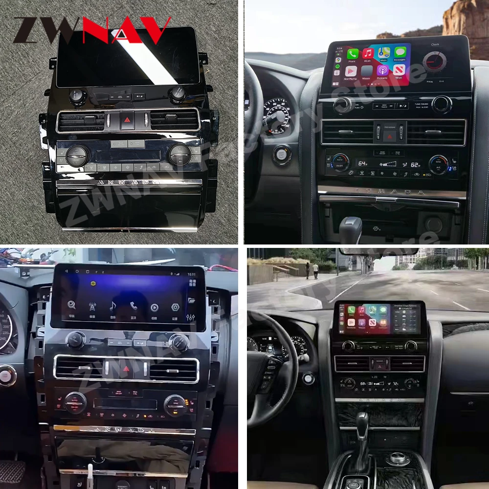 Carplay Android 10 For Nissan Armada Patrol Royale SL Y62 QX80 QX56 2010-2021 Multimedia GPS Player Audio Radio Stereo Head Unit