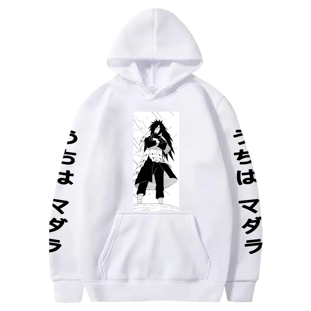 Anime NARUTO Uchiha Madara Cool Printed Hooded Men Women Manga Hoodies Harajuku  Casual Loose Streetwear Unisex Sweatshirt