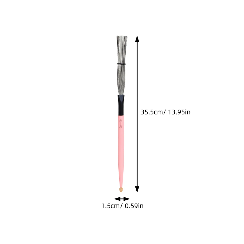 

Double Head Pink Wooden Drum Brush Durable Wire Jazz Carbon Steel Stick Instrument Accessories Non Slip H Suitable Box Cahon