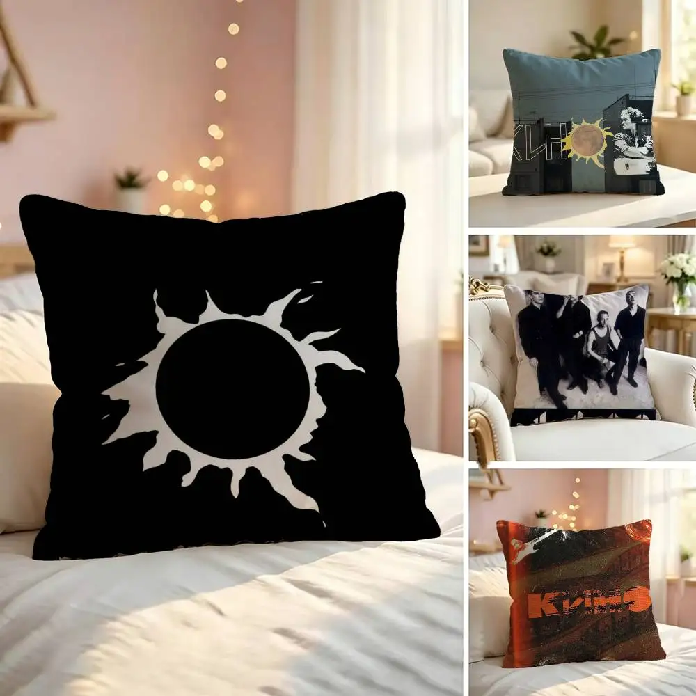 C-Classic Russian Rock Band K-Kino Square Double-Sided printed Pillow Case Bedroom Bedside Pillow Sofa Cushion Cover