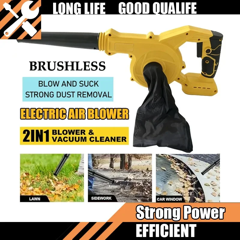 

Горячая бесщеточная электрическая воздуходувка, скорость, аккумуляторная воздуходувка для листьев, портативная бытовая выдувка пыли, подходит для Dewalt, снежные инструменты