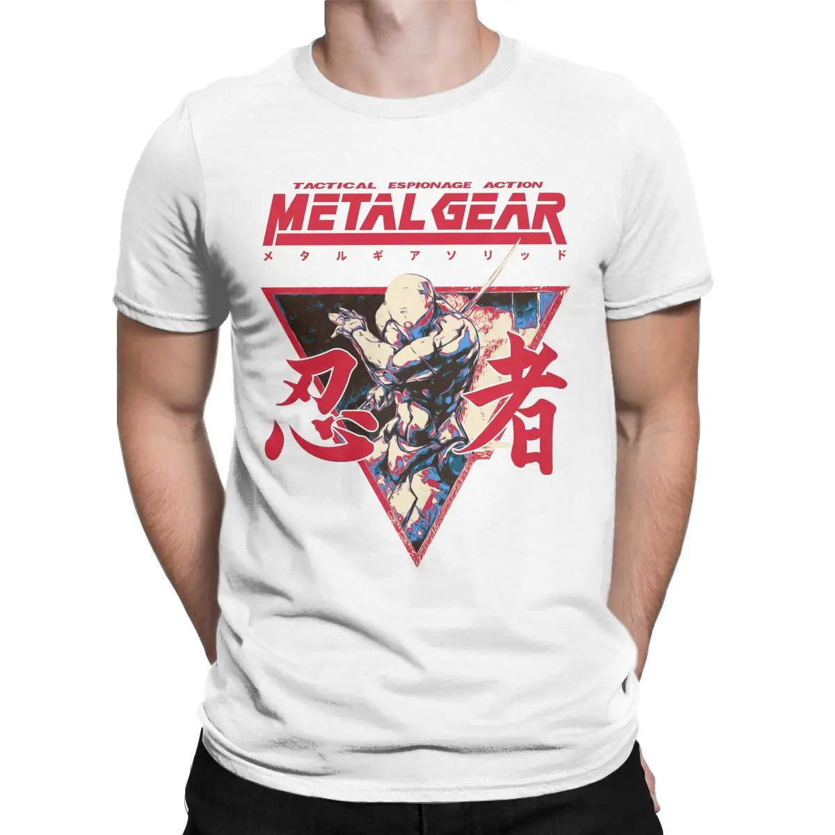 Novelty Game Metal Gear Solid Option C T-Shirt for Men Round Collar Cotton T Shirts MGS Gothic Phantom Hipster Short Sleeve Tees