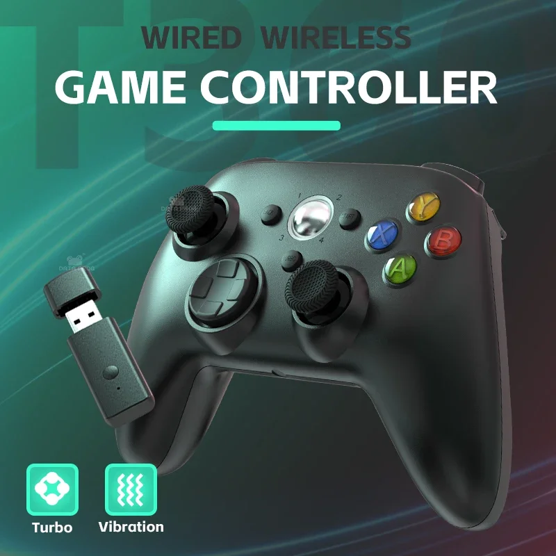 Controller Wireless/cablato per Controller di gioco Xbox 360 con Turbo a doppia vibrazione compatibile con Xbox 360/360 Slim e PC Window