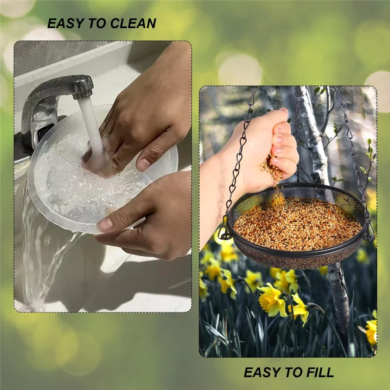 

B97A-подвесная тарелка для кормления дикой природы для птичьей ванны, идеально подходящая для привлечения птичьего сада, поднос для птичьей ванночки