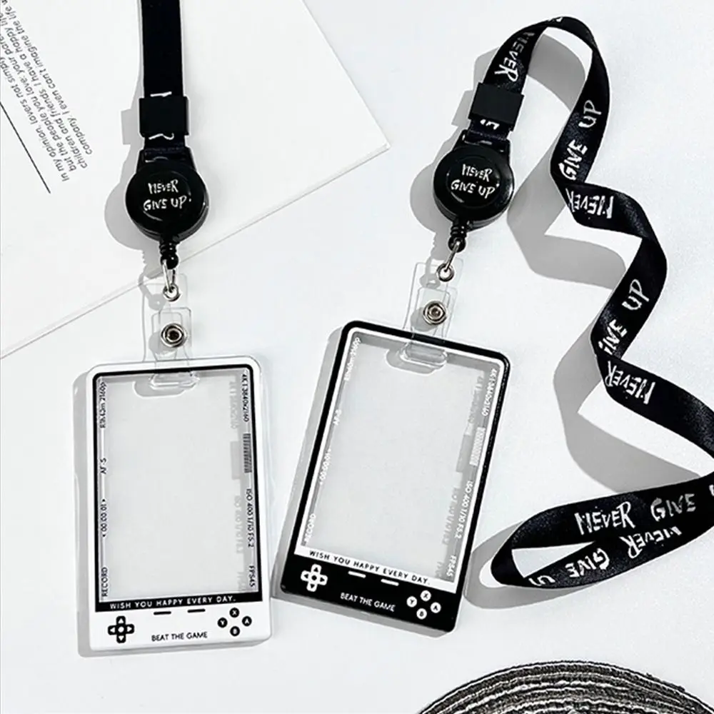 Creative Transparent Kpop Card Holder Korean Fashion Display Student Card Protector for Kids Idol Photocard Holder with String