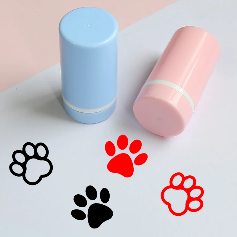 1pc Colorful cat paw stamp with playful design - durable ABS red, black paw print, perfect for crafts, scrapbooking, party decor