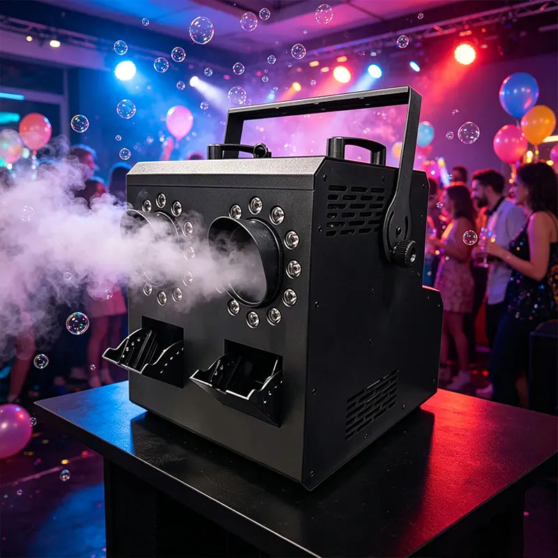 LED DMX512 Remote Control Electric 2000W Fog & Bubble Machine Double Wheel Smoke Bar KTV Hole Performance Special Effects Blower view 6