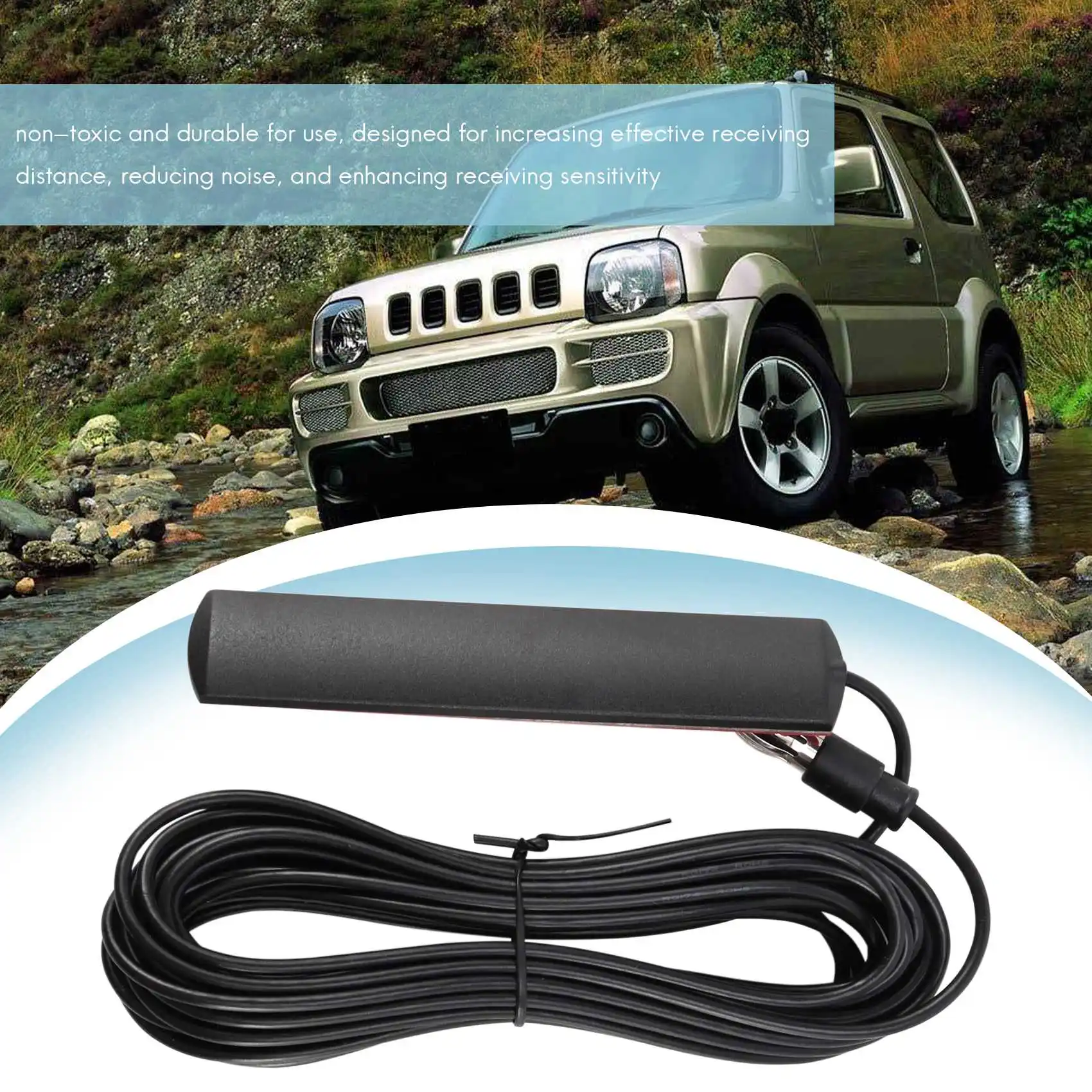 ANT-309 Car Radio Antenna - Universal Car FM Radio Antenna Patch Black Radio Antenna Amplifier Aerial Windscreen Mount 85-112MHZ view 2