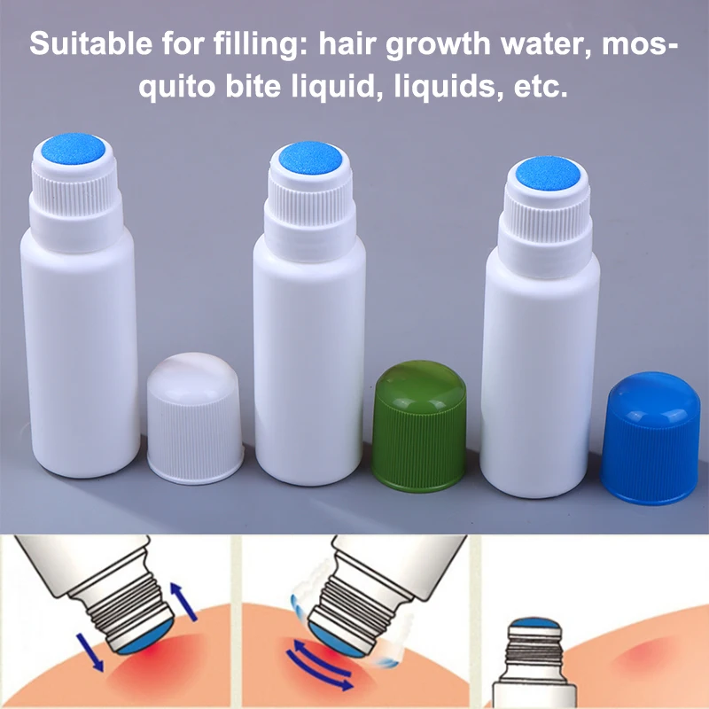 50ML 빈 스머지 병 액체 도포기 스펀지 헤드 통증 완화 액체 병 도포용 리니먼트 약 항소양제