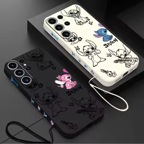 Disney Stitch Phone Case for Samsung Galaxy S25 S24 Ultra S21 Plus S22 S23 Ultra 5G S20 FE Note 20 10 Soft Cover