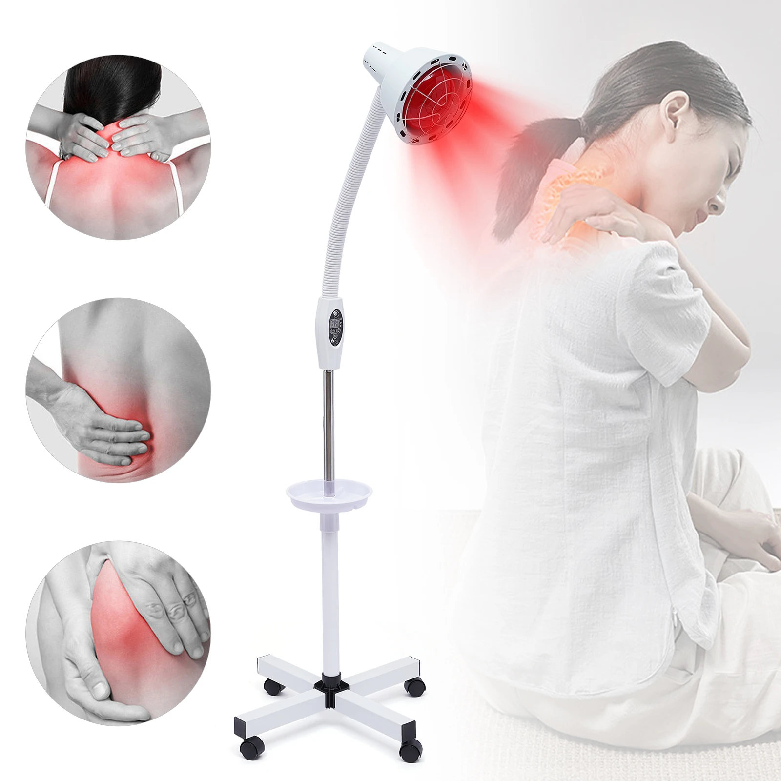 

275 W 110 V Near Red Infrared Heat Lamp, with Flexible Arm and Remove Control Standing Lamp, for Relieve Joint and Muscle Aches