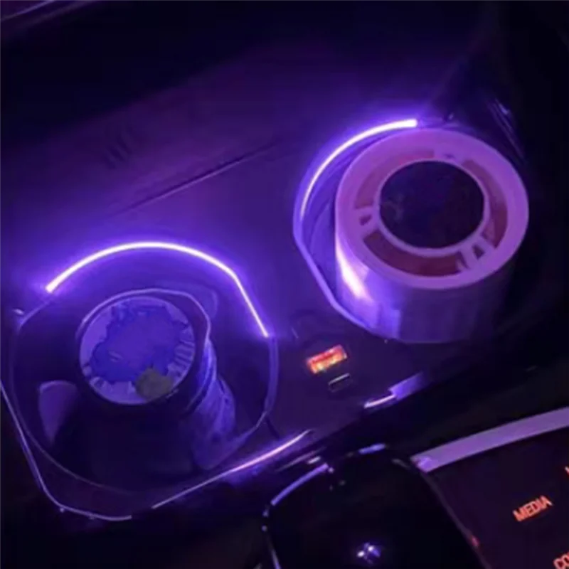 

Car LED Cup Holder Ambient Light 45W Car Charging Cup Holder TYPE-C USB Charging Port For BMW X3 X4 IX3 2018-2024