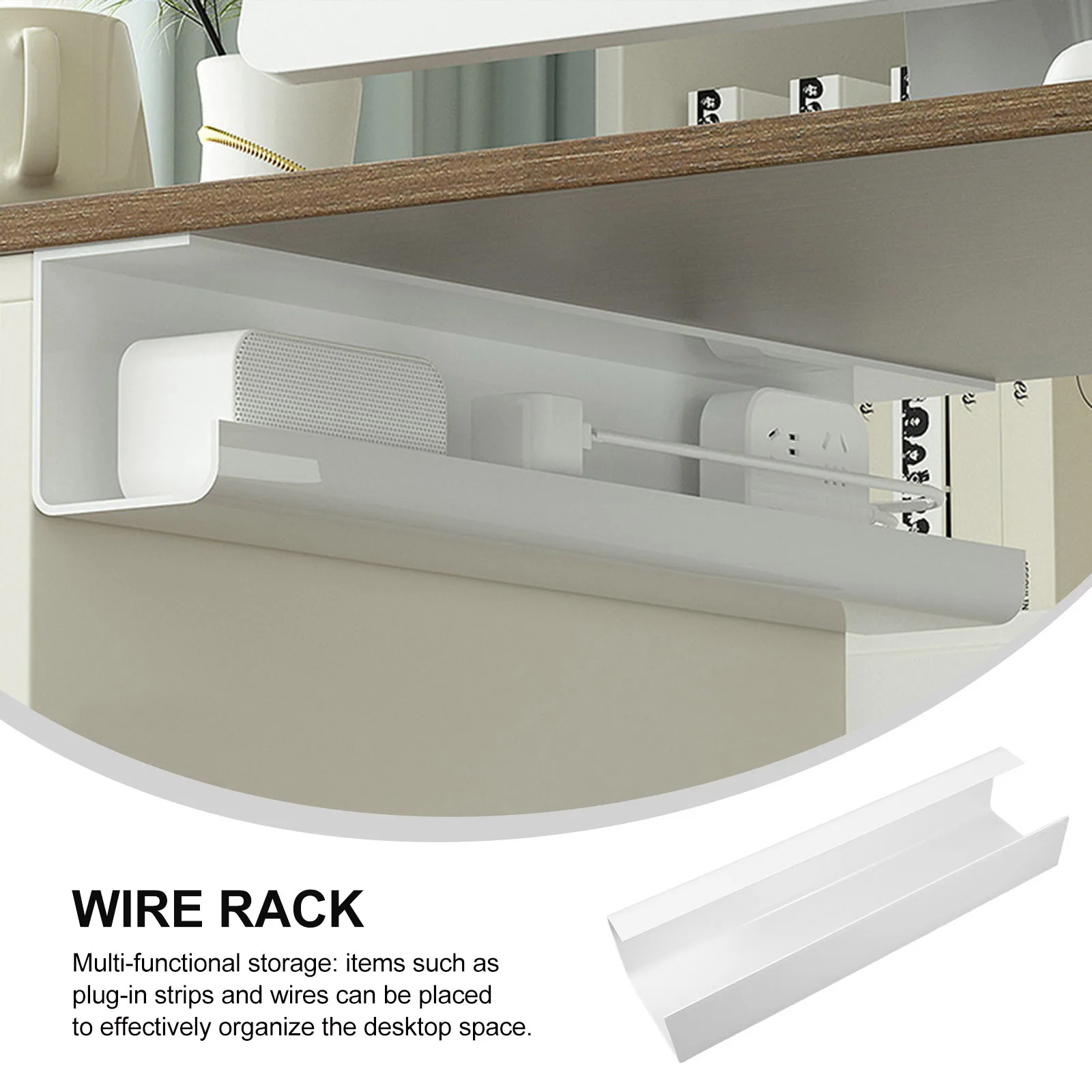 

Management Tray Under Desk No Drill Cable Organizer For Desk, Under Desk Wire Organizer With Cable Storage Rack Cord