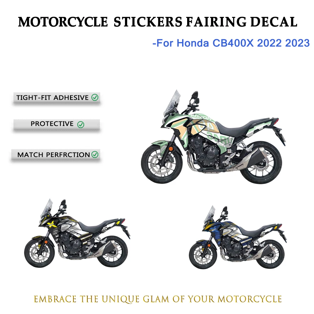 For Honda CB400X CB 400X 2022-2023 Motorcycle Holographic Stickers Fairing Decal Protection Vehicle Wheel Sticker Decoration kit