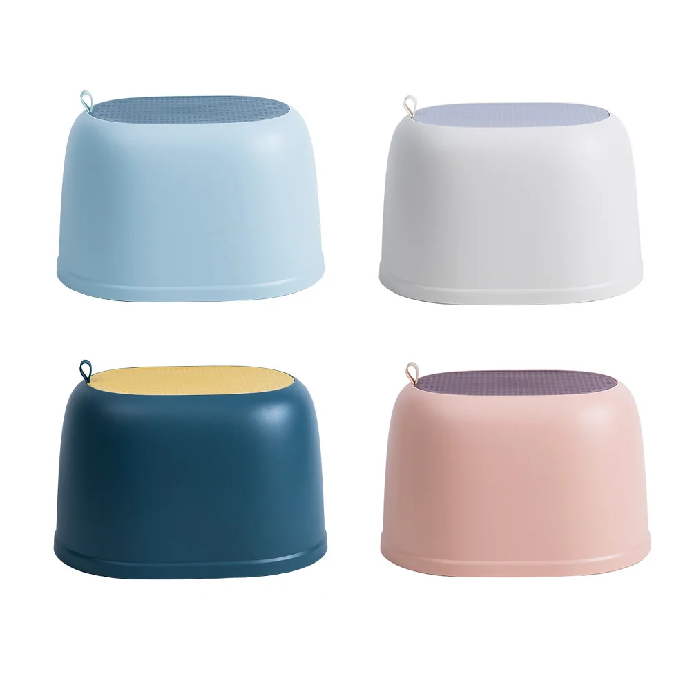 

1pc NonSlip Stool Premium PP Material Portable Design AntiSkid Grain Cylinder Storage Bath Bench Kids Household Plastic