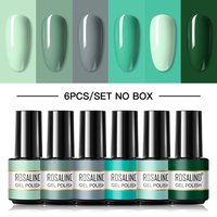 ROSALIND Summer Green Color Nail Gel Nail Polish Set Hybrid Varnishes Semi Permanent Gel Kit Nail Art Top Base Matte Coat