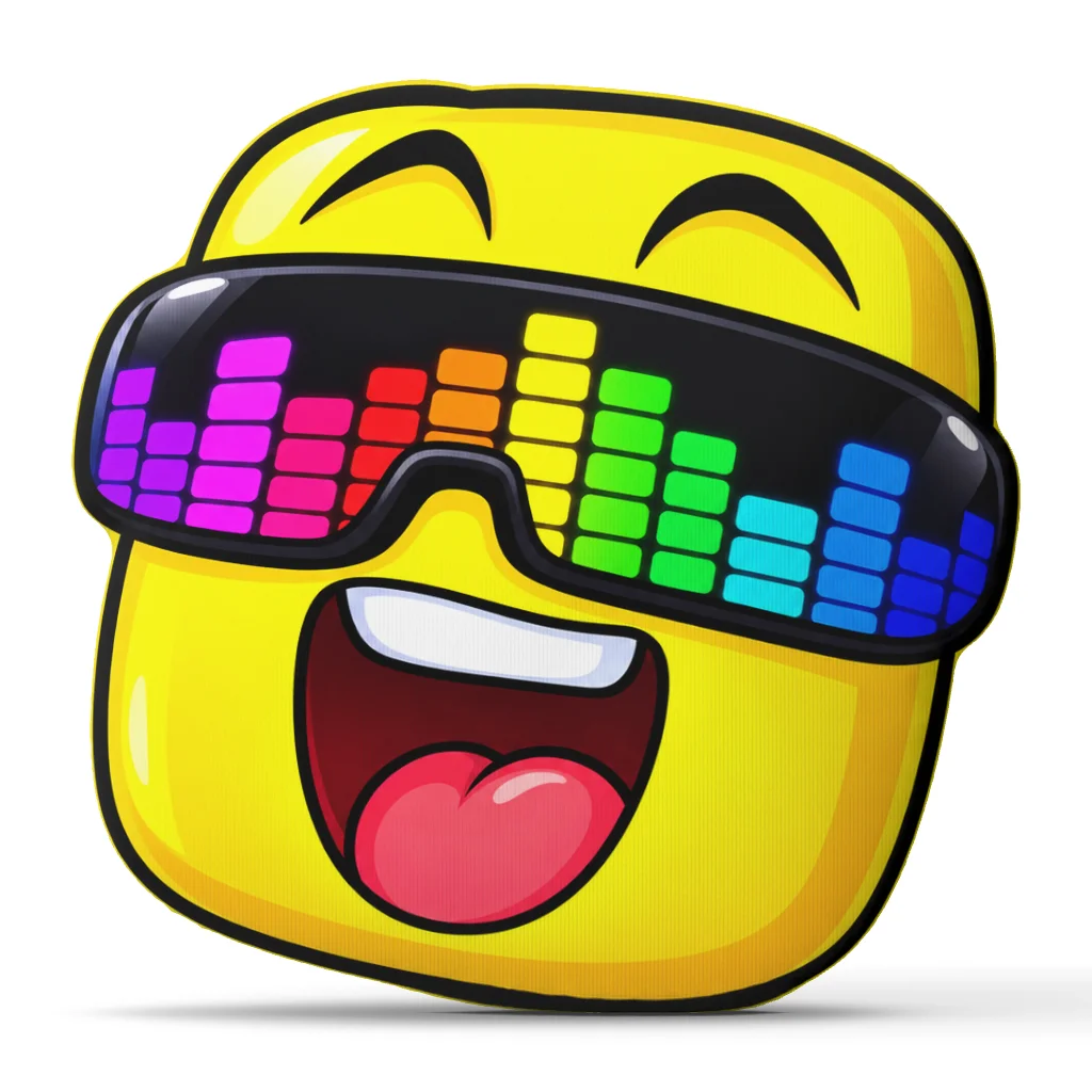 Sunny Yellow Block With Music Equalizer Sunglasses Shaped Pillow Cushion Irregular Stuffed Throw Pillows Sofa Home Decoration