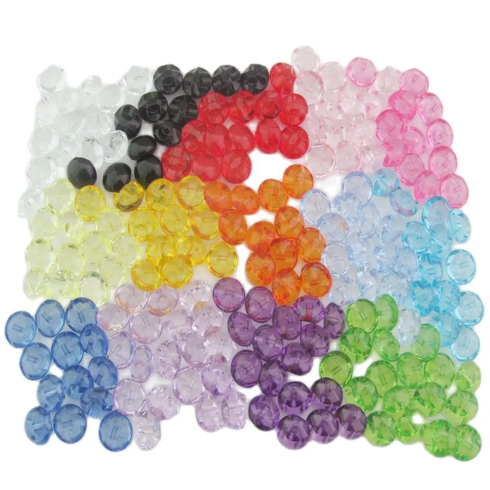 NBNNKV 50Pcs 11.5MM Round Clear Knot Buttons For Sweater Sewing Supplies Tailor Accessories