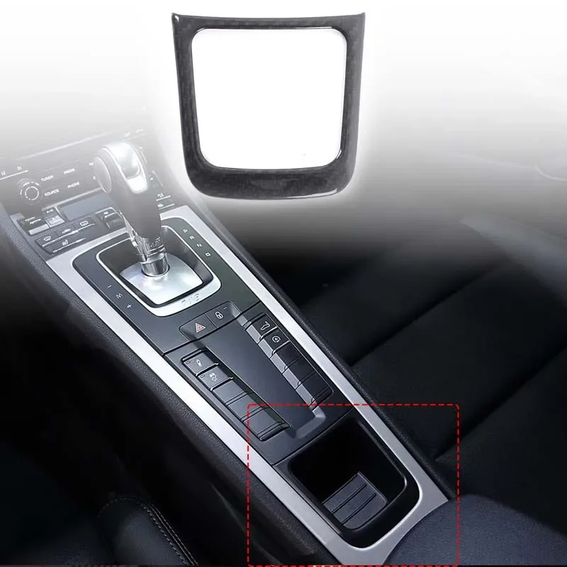 

Настоящее углеродное волокно для Porsche 718 2016-2019 Porsche 911 2012-2018, автомобильный центральный держатель для стакана с водой, рамка, аксессуары