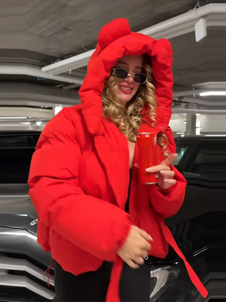 Casual Thicken Solid Women Coat Elegant Hooded Long Sleeve Zippers Pocket Female Outwear 2026 Winter Fashion Lady Overcoat New