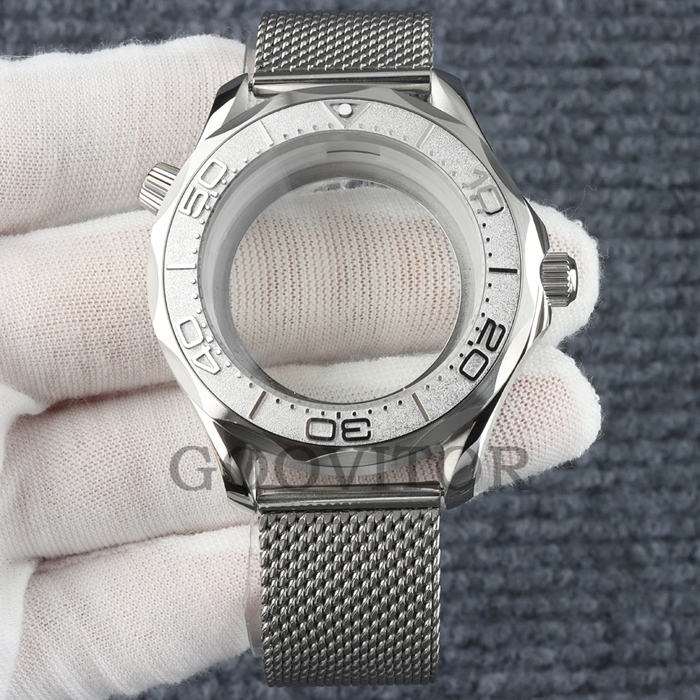 41mm NH35 Uhrengehäuse mit Mesh-Armband, wasserdicht, für NH35 NH36 Uhrwerk, 31mm Zifferblatt, Edelstahl Seamaster 300 Uhrengehäuse – Detail 17