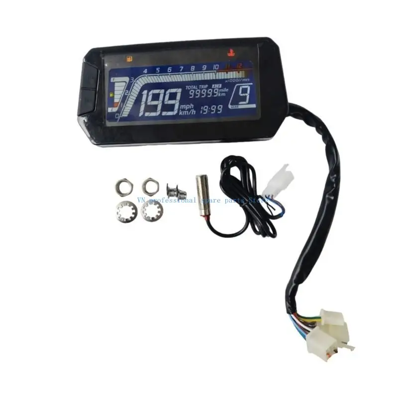 41XA Strong Motorcycle Digital Speedometer Motorcycle LCD Gauges with Comprehensive Information for Long Distance Journeys