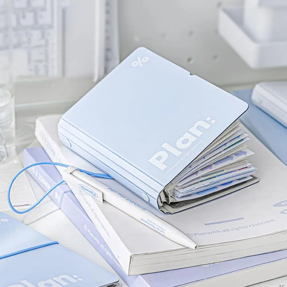 Transparent Pocket Planner Multi-functional Portable Binder Planner Smooth Writing Ink-bleed Free Journal with for Students