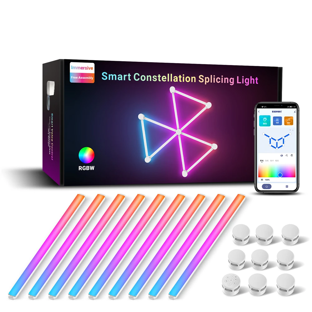 

RGBW Smart WIFI APP DIY Free Splicing Atmosphere LED Night Light Music Rhythm TV Backlight Bedroom Game Room Decor Wall Lamps