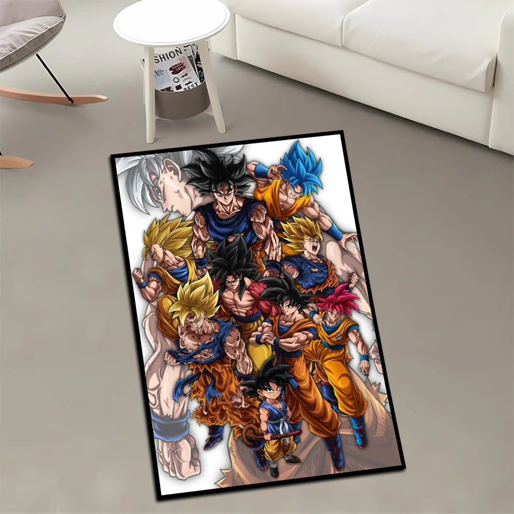 

Area Rugs Anime Dragon Ball super Saiyan God All forms of Goku Super Cool Customize Rug Handmade Printed Carpet for Room Decor