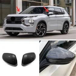 For Mitsubishi Outlander 2022 2023 Carbon Fiber Look Side Rearview Mirror Guard Cover Trim Auto Accessories Car Styling