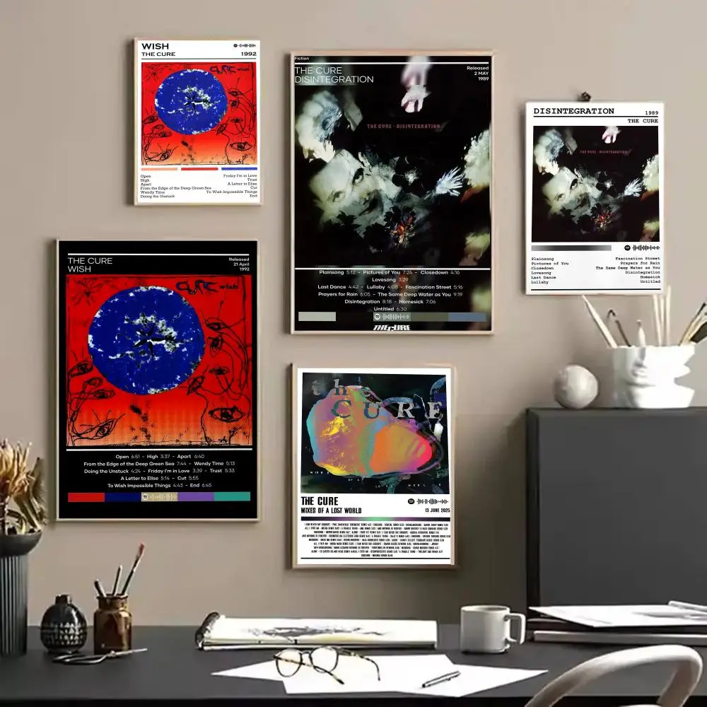 Classic Rock Band The C_Cure Album HD Linen Canvas Poster Wall Art Prints for Living Room Bedroom Office Home Decoration Gift