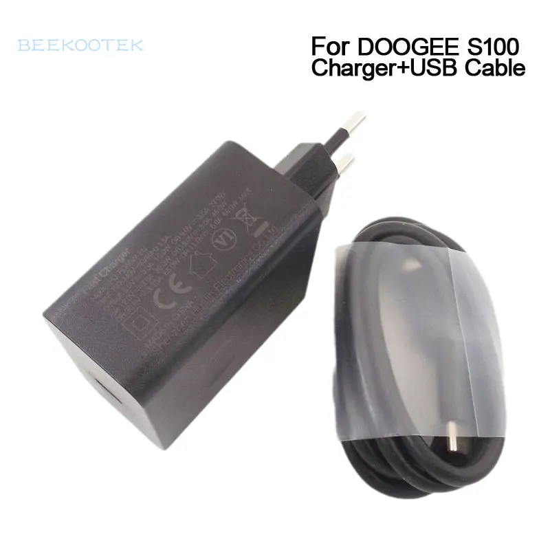 DOOGEE S100 Charger Fast Charger 66W New Original Cell Phone Quick Charger TPYE-C USB Cable Data Line For DOOGEE S100 Smartphone