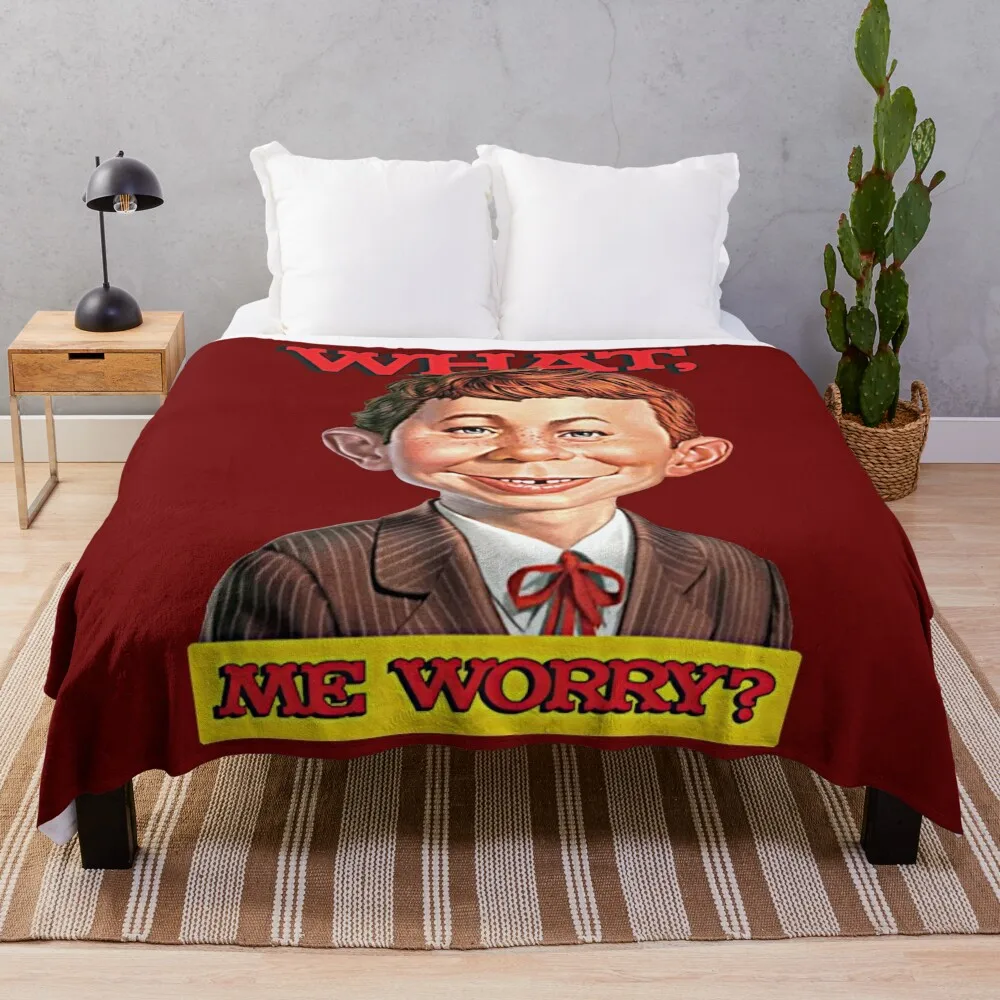 What, me worry? - Alfred Neuman v1 Throw Blanket for winter blankets ands Thins Blankets