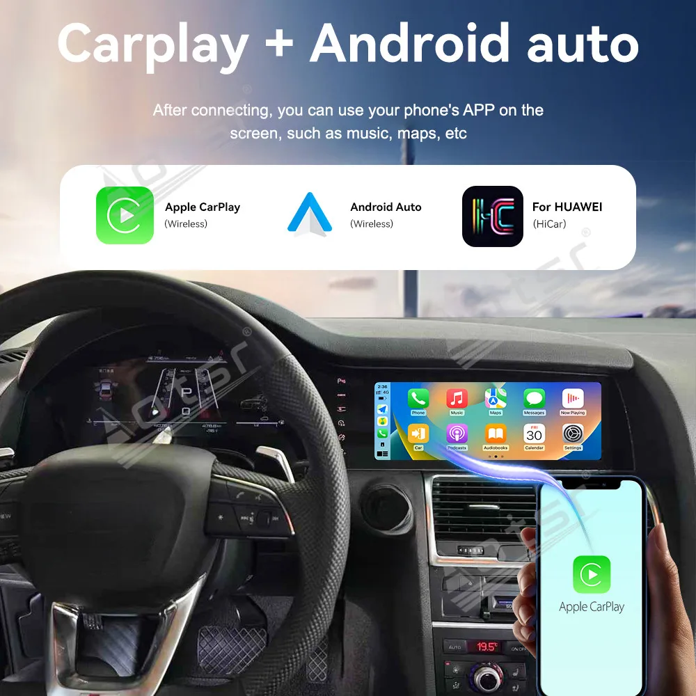 

12.3” and 10.25” Dual HD Screen Android 13 For Audi Q7 2006-2009 2010-2015 CarPlay Radio HeadUnit Cockpit Speedometer Odometer