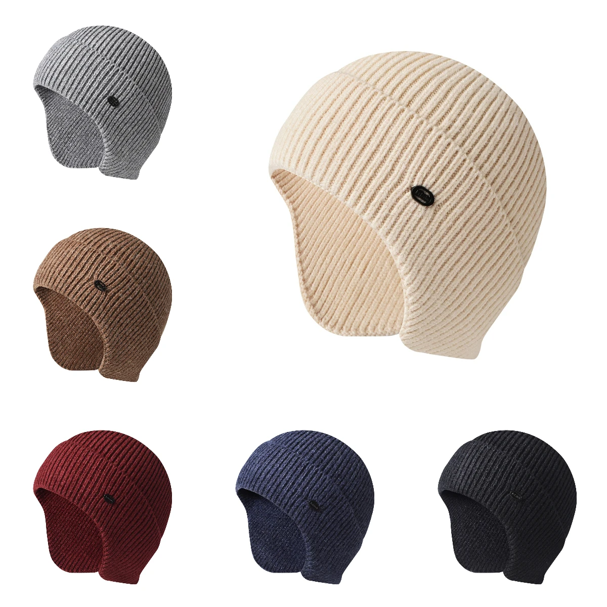 Soft Skin Friendly Ear Protection Hodded Hat Pure Color Imitation Rabbit Fur Woolen Hat Multi Color Optional Fashion Winter Hat