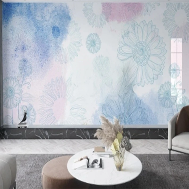 MU7506  Stereo Wallpaper Retro Embossed Flower Pattern Wall Mural Painting Living Room Bedroom Study Home Decor Backdrop