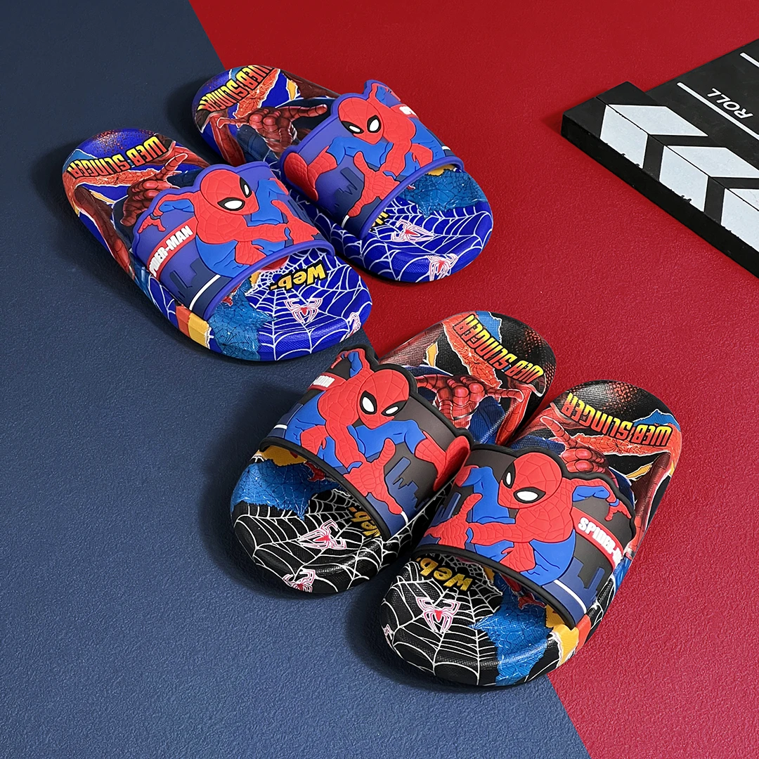 Cartoon Anime Children\'s Toddler Slippers Superhero Pattern Open Toe Sandals For Boys And Girls Slides