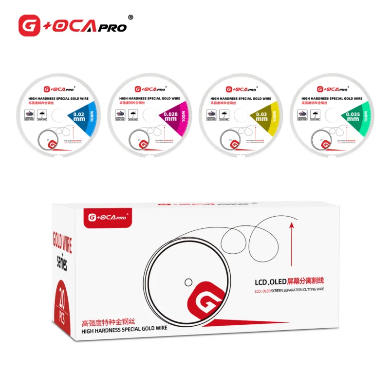10 stücke G + OCA PRO Relife Legierung Stahl Molybdän Schneiden Draht LCD Display Bildschirm Separator Reparatur Werkzeuge 0,02 0,035 0,03 0,08 MM – Detail 4